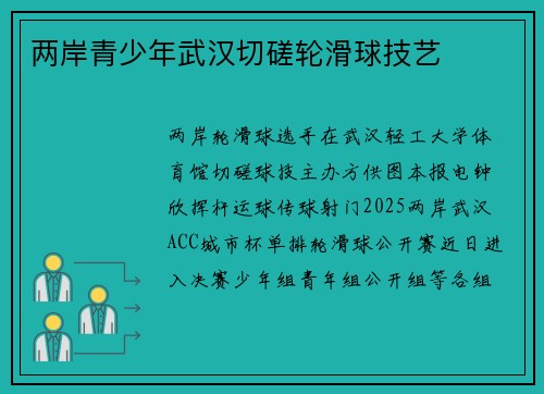 两岸青少年武汉切磋轮滑球技艺